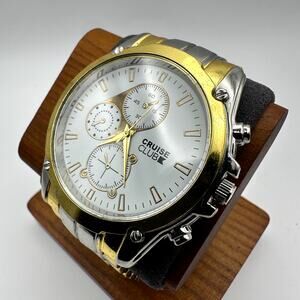 Cruise Club Two-Tone Quartz Chronograph-Style Watch Silver Gold